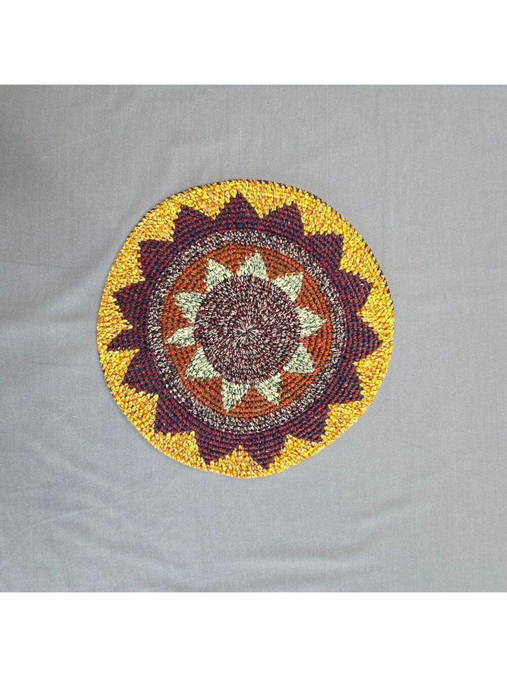 Boho Multicolor Crochet Slouchy Beanie Hat Sunflower